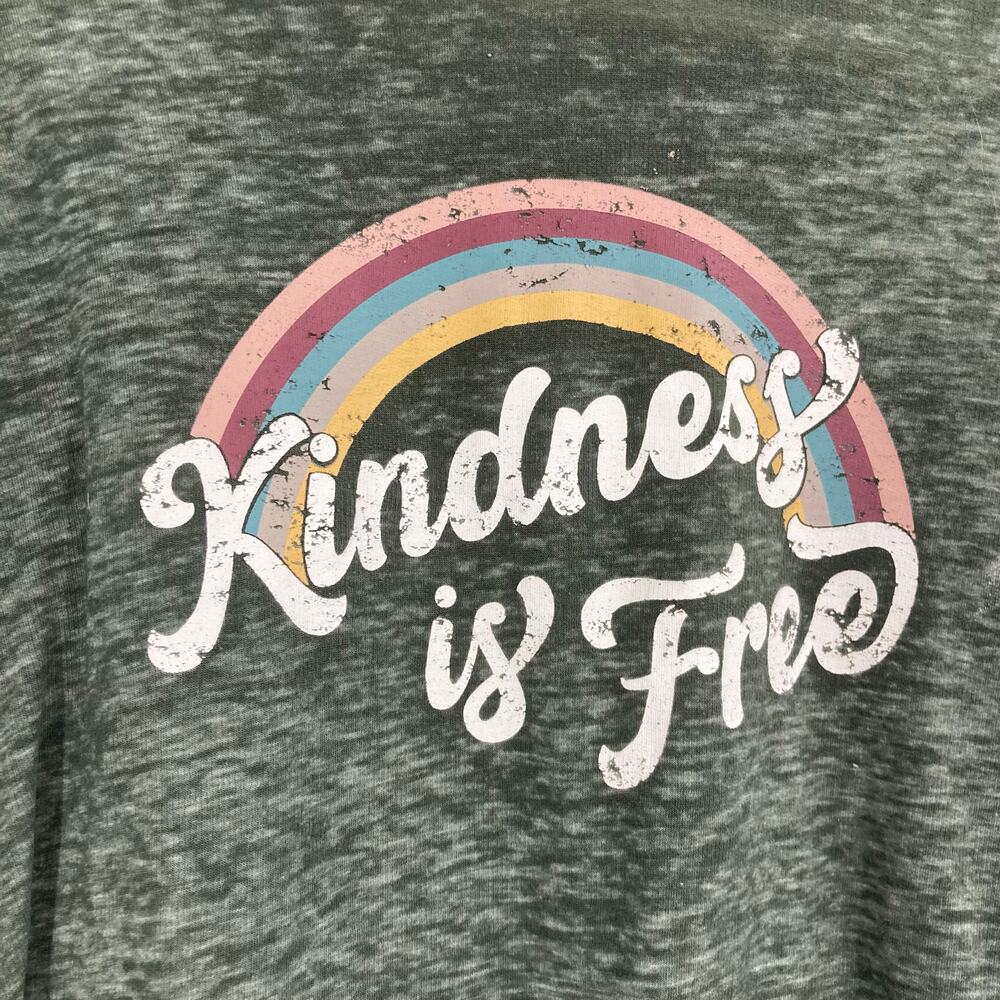 C&C California Kindness is Free Burnout Graphic Green Long Sleeve Women’s Small - Picture 3 of 9